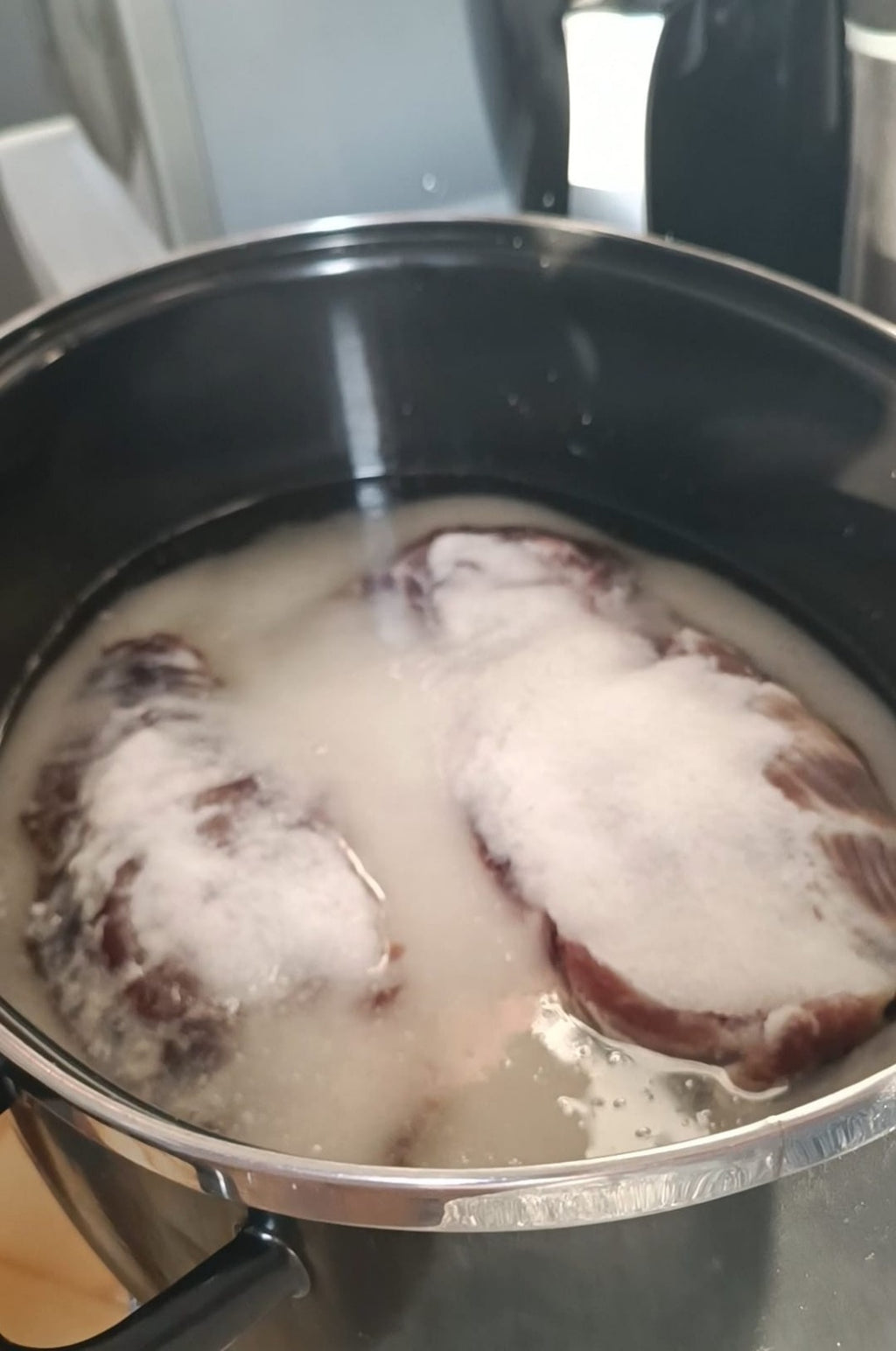 Despues de 5 dias, lista para lavar y sazonar 
